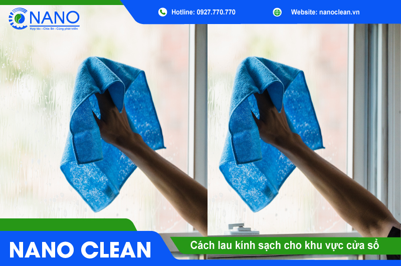 Lau kính cửa sổ văn phòng sạch sáng