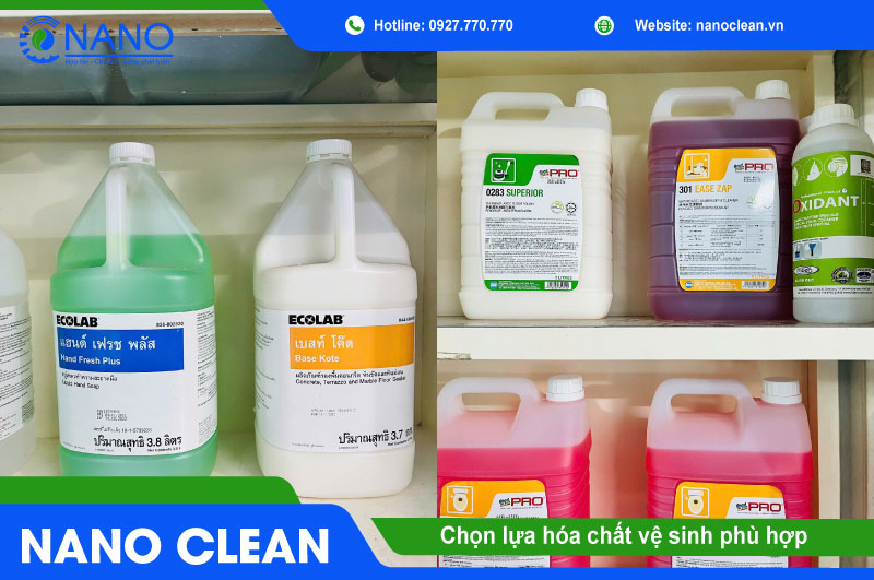 Chọn lựa hóa chất vệ sinh phù hợp