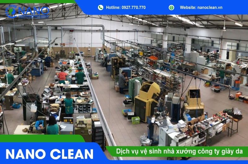 Dịch vụ vệ sinh nhà xưởng công ty giày da