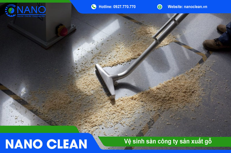Vệ sinh sàn công ty sản xuất gỗ