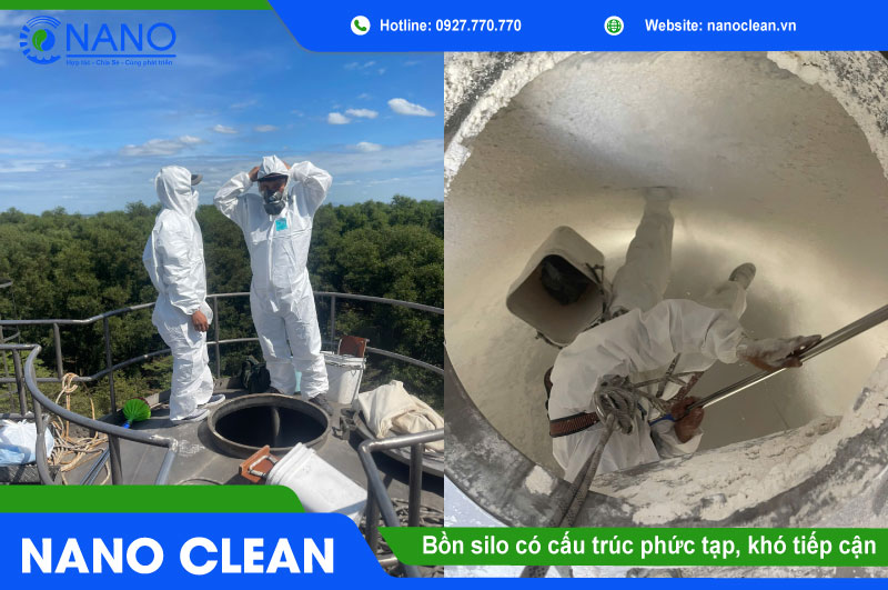 Bồn silo có cấu trúc phức tạp, khó tiếp cận Bồn silo có cấu trúc phức tạp, khó tiếp cận