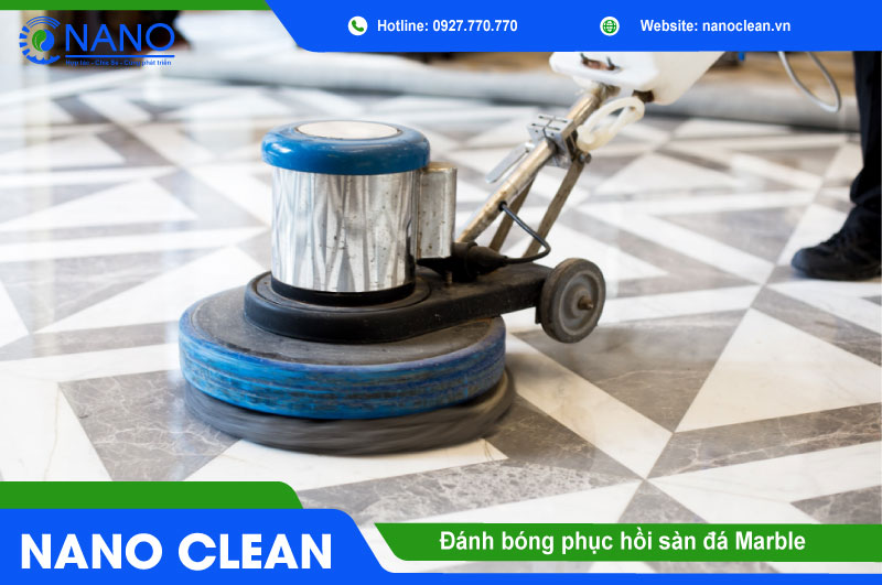 Đánh bóng phục hồi sàn đá Marble