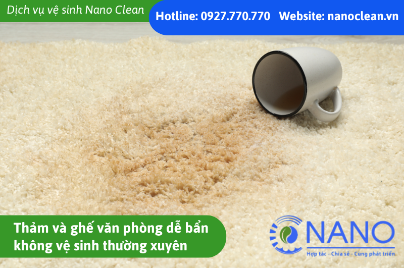 Yếu tố gây bẩn văn phòng: Thảm văn phòng không vệ sinh thường xuyên