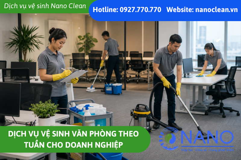 Dịch vụ vệ sinh văn phòng theo tuần cho doanh nghiệp