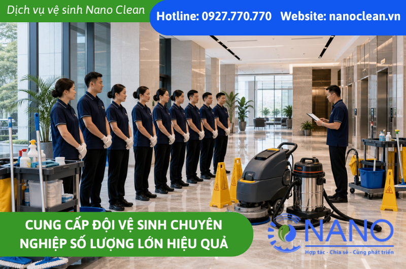 Cung cấp đội vệ sinh chuyên nghiệp số lượng lớn hiệu quả