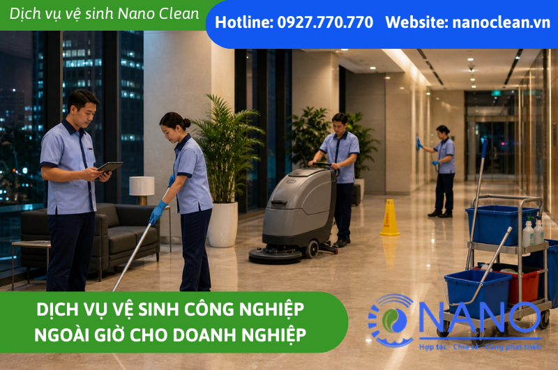 Dịch vụ vệ sinh công nghiệp ngoài giờ cho doanh nghiệp