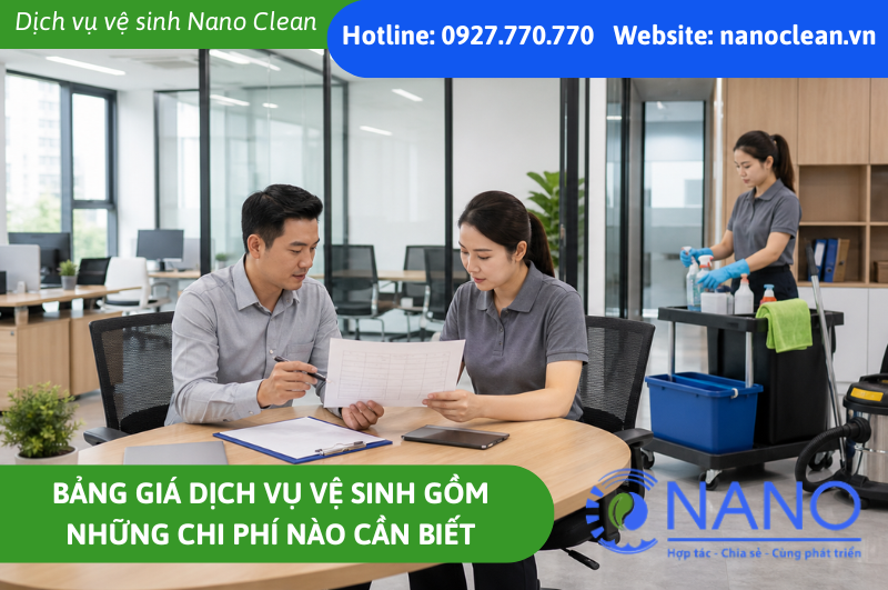 Bảng giá dịch vụ vệ sinh gồm những chi phí nào cần biết