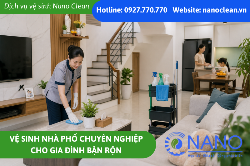 Vệ sinh nhà phố chuyên nghiệp cho gia đình bận rộn