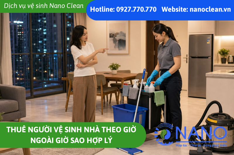 Thuê người vệ sinh nhà theo giờ ngoài giờ sao hợp lý