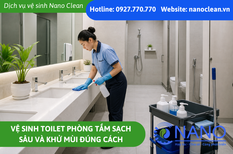 Vệ sinh toilet phòng tắm sạch sâu và khử mùi đúng cách