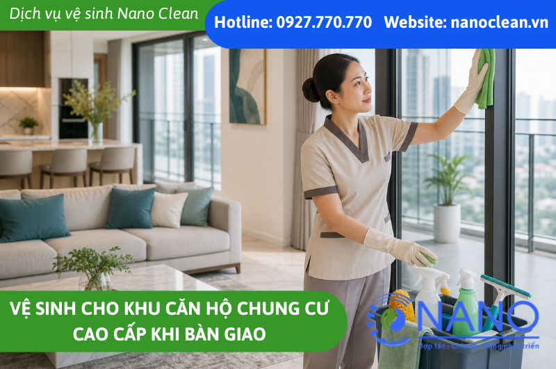 Vệ sinh cho khu căn hộ chung cư cao cấp khi bàn giao