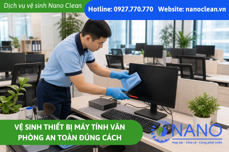 Vệ sinh thiết bị máy tính văn phòng an toàn đúng cách