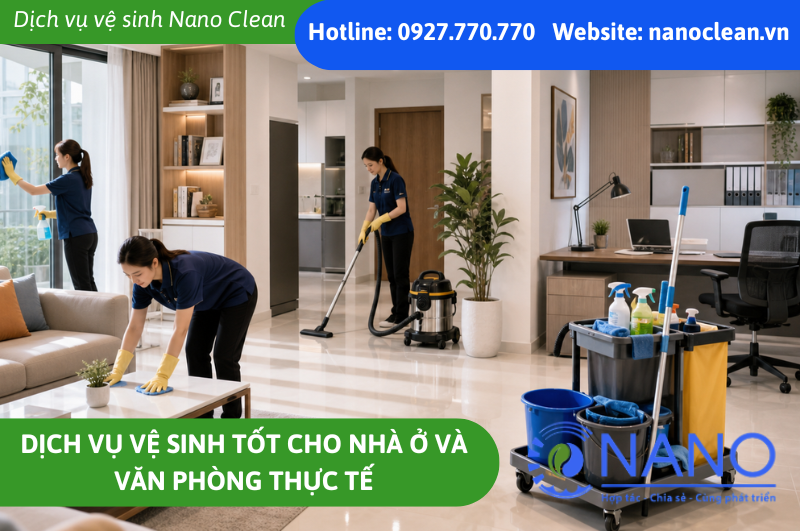 Dịch vụ vệ sinh tốt cho nhà ở và văn phòng thực tế