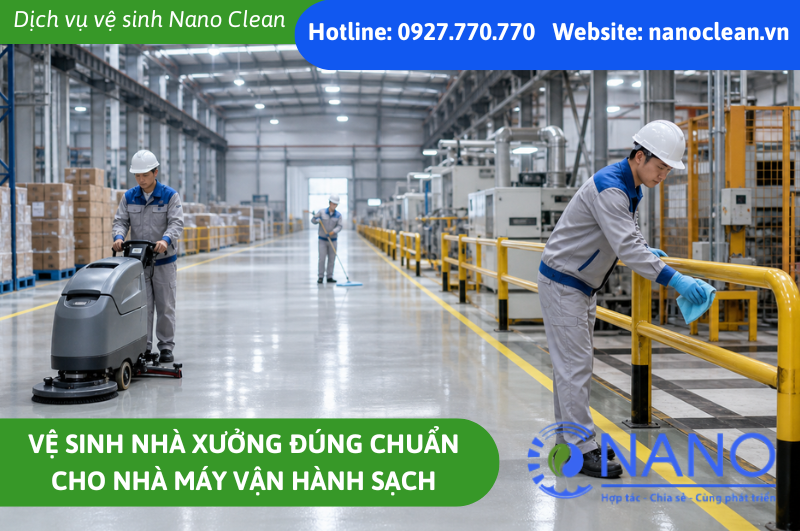 Vệ sinh nhà xưởng đúng chuẩn cho nhà máy vận hành sạch