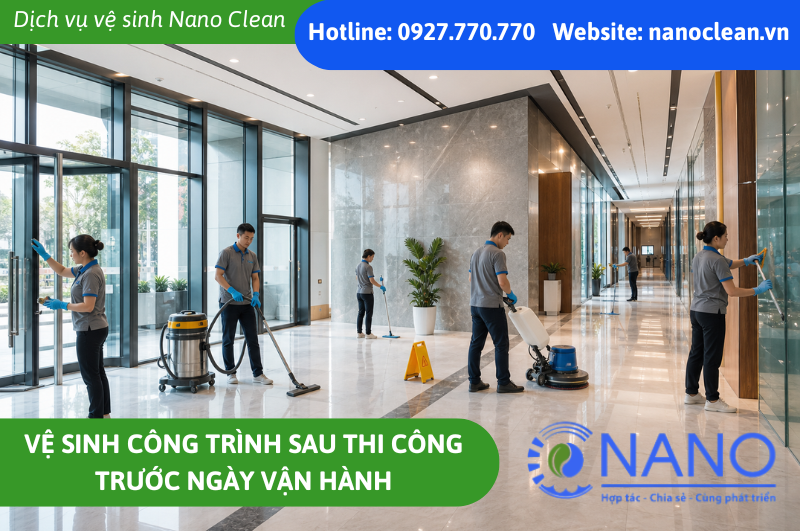 Vệ sinh công trình sau thi công trước ngày vận hành