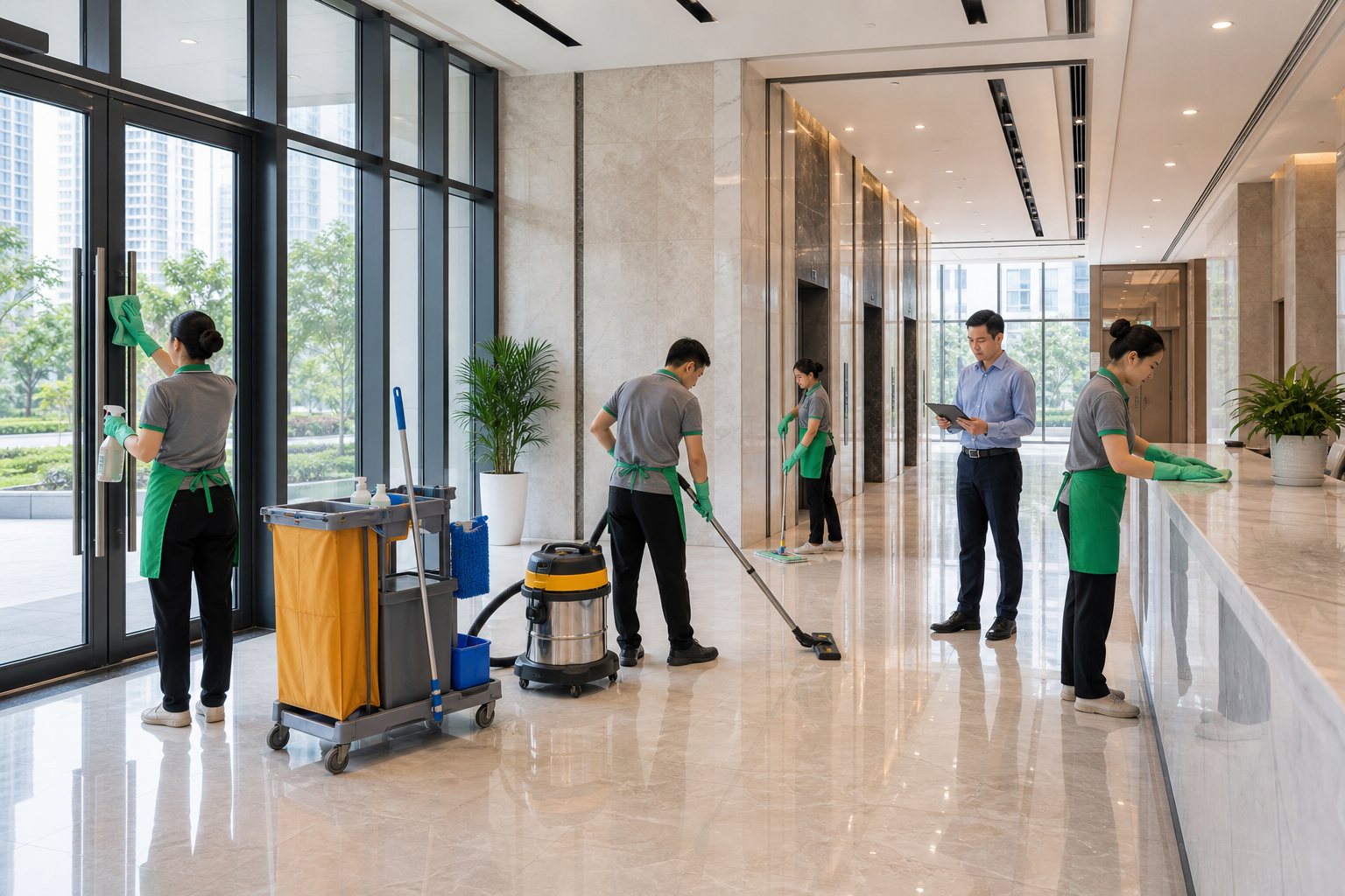 Nghiệm thu vệ sinh bàn giao công trình sau thi công
