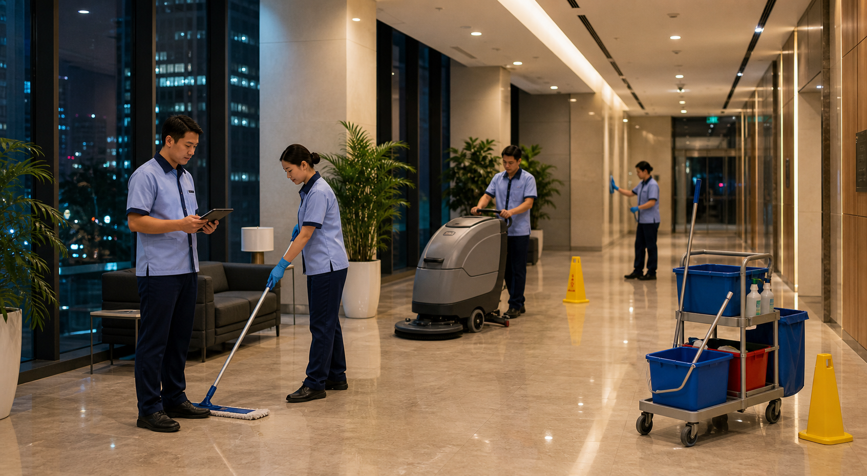 Vệ sinh doanh nghiệp ngoài giờ để không gián đoạn vận hành