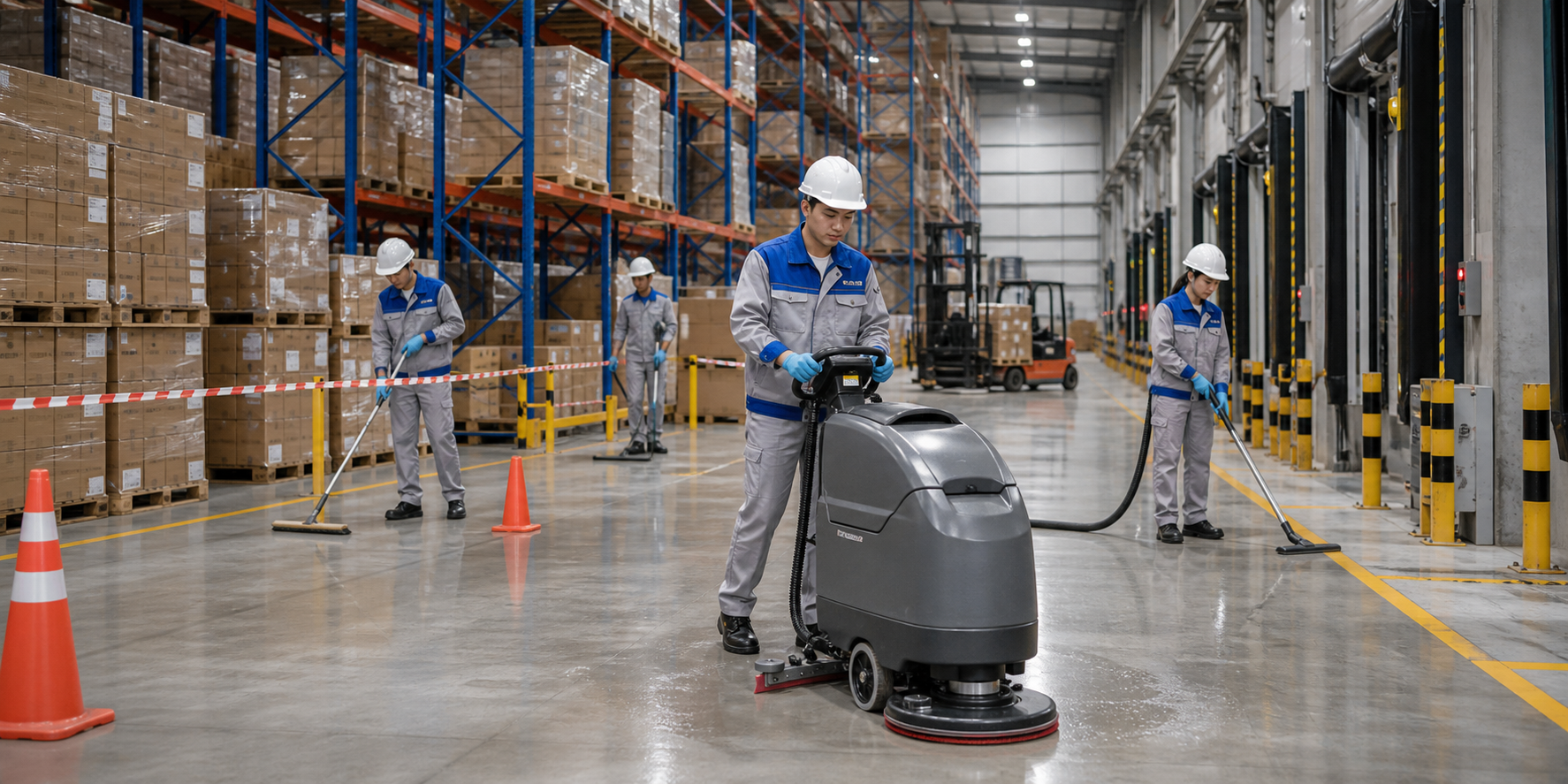 tổng vệ sinh khu kho bãi logistics