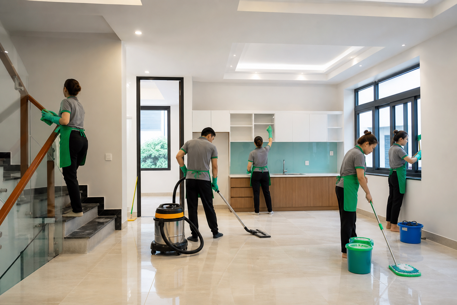 vệ sinh nhà sau thi công