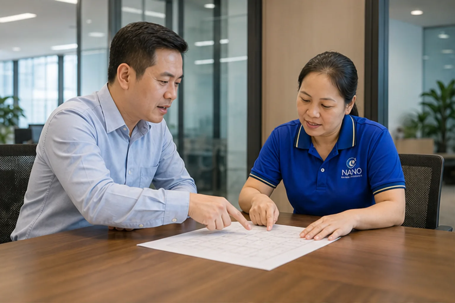 Quản lý cơ sở trao đổi bản phạm vi với đội vệ sinh tại văn phòng