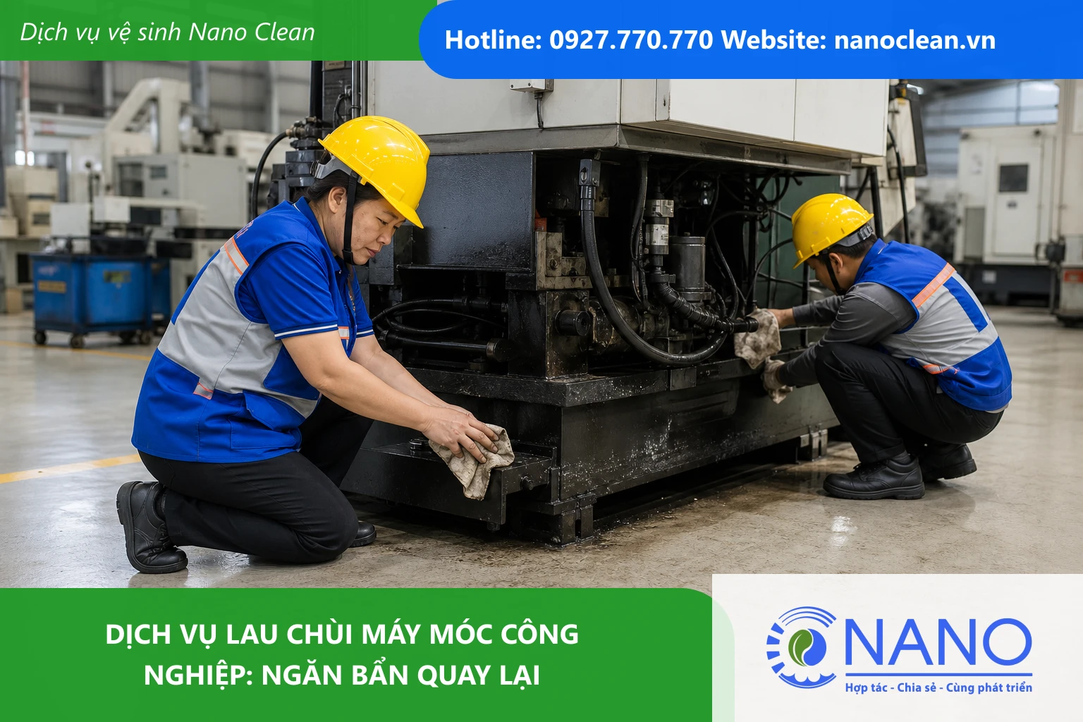 Ảnh đại diện cho bài Dịch vụ lau chùi máy móc công nghiệp: ngăn bẩn quay lại