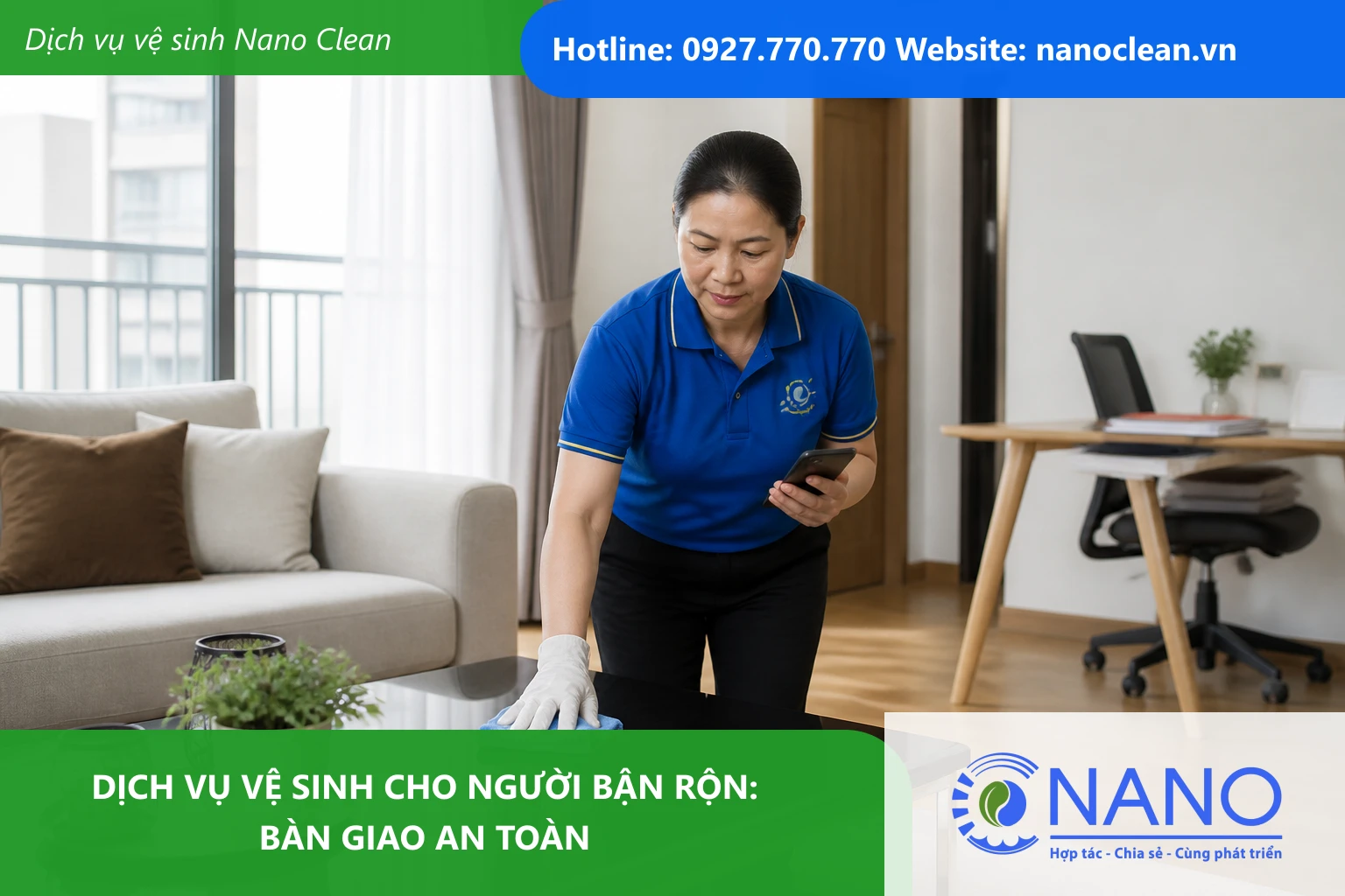 Ảnh đại diện cho bài Dịch vụ vệ sinh cho người bận rộn: bàn giao an toàn