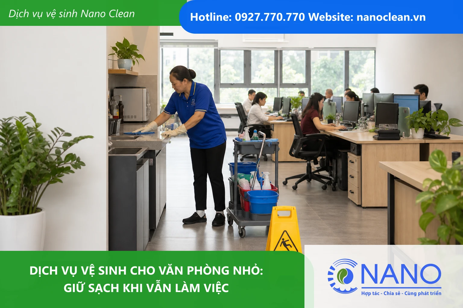 Ảnh đại diện cho bài Dịch vụ vệ sinh cho văn phòng nhỏ: Giữ sạch khi vẫn làm việc