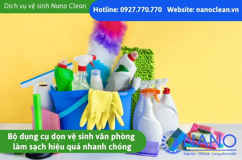 Bộ dụng cụ dọn vệ sinh văn phòng làm sạch hiệu quả nhanh chóng