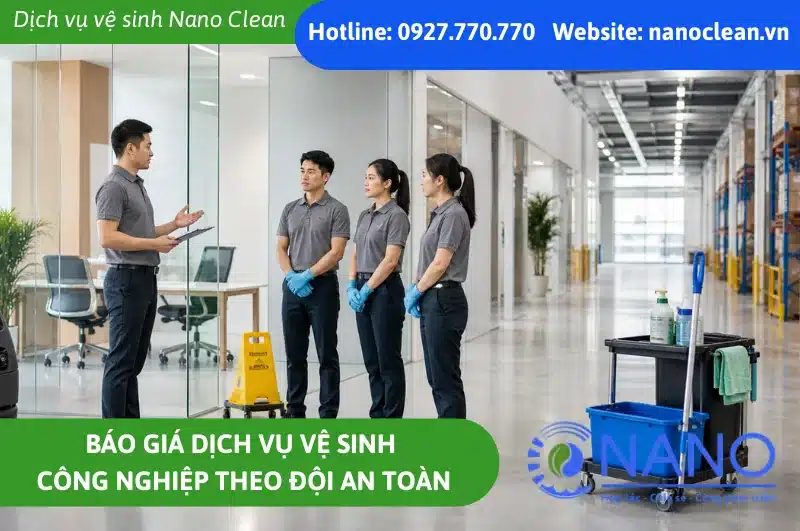 Báo giá dịch vụ vệ sinh công nghiệp theo đội an toàn