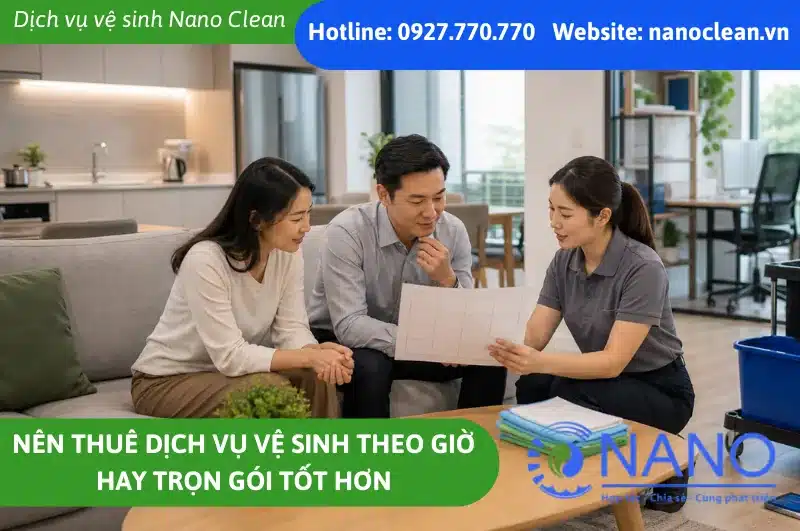 Nên thuê dịch vụ vệ sinh theo giờ hay trọn gói tốt hơn