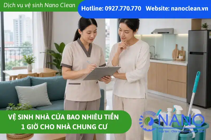 Vệ sinh nhà cửa bao nhiêu tiền 1 giờ cho nhà chung cư