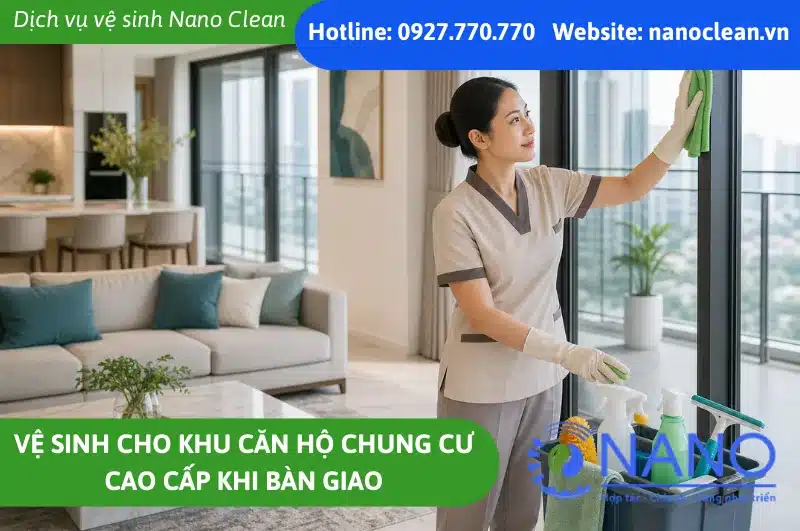 Vệ sinh cho khu căn hộ chung cư cao cấp khi bàn giao