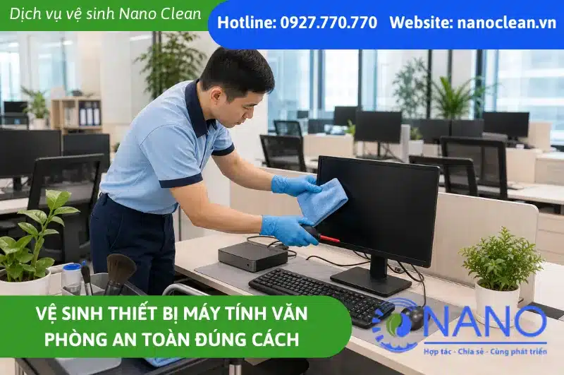 Vệ sinh thiết bị máy tính văn phòng an toàn đúng cách