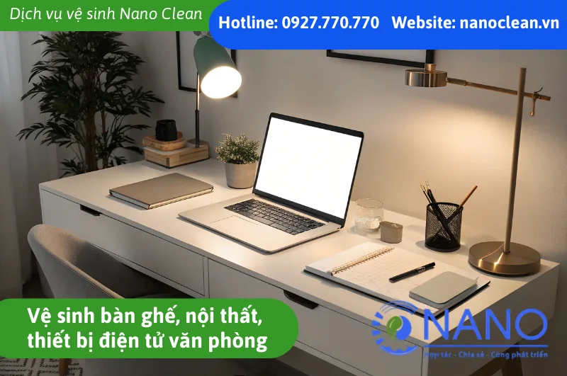 Vệ sinh bàn ghế, nội thất, thiết bị điện tử văn phòng