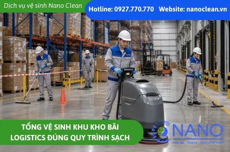 Tổng vệ sinh khu kho bãi logistics đúng quy trình sạch