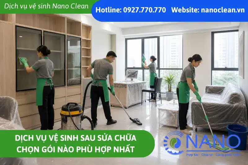 Dịch vụ vệ sinh sau sửa chữa chọn gói nào phù hợp nhất