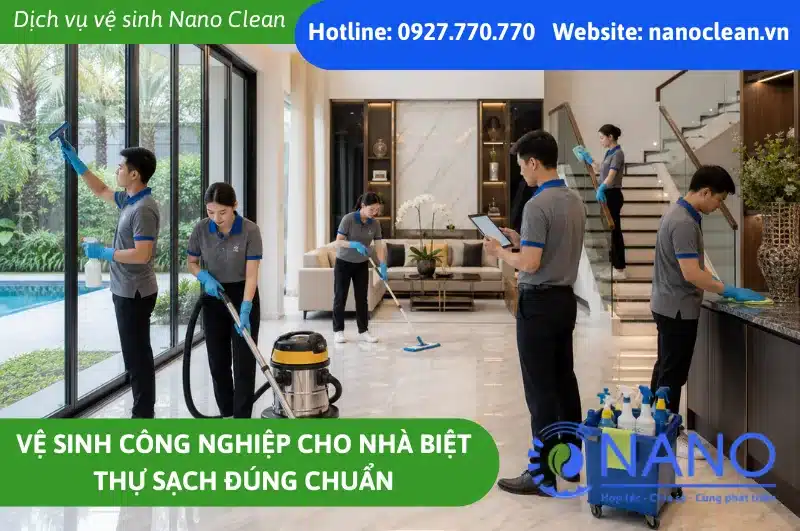 Vệ sinh công nghiệp cho nhà biệt thự sạch đúng chuẩn