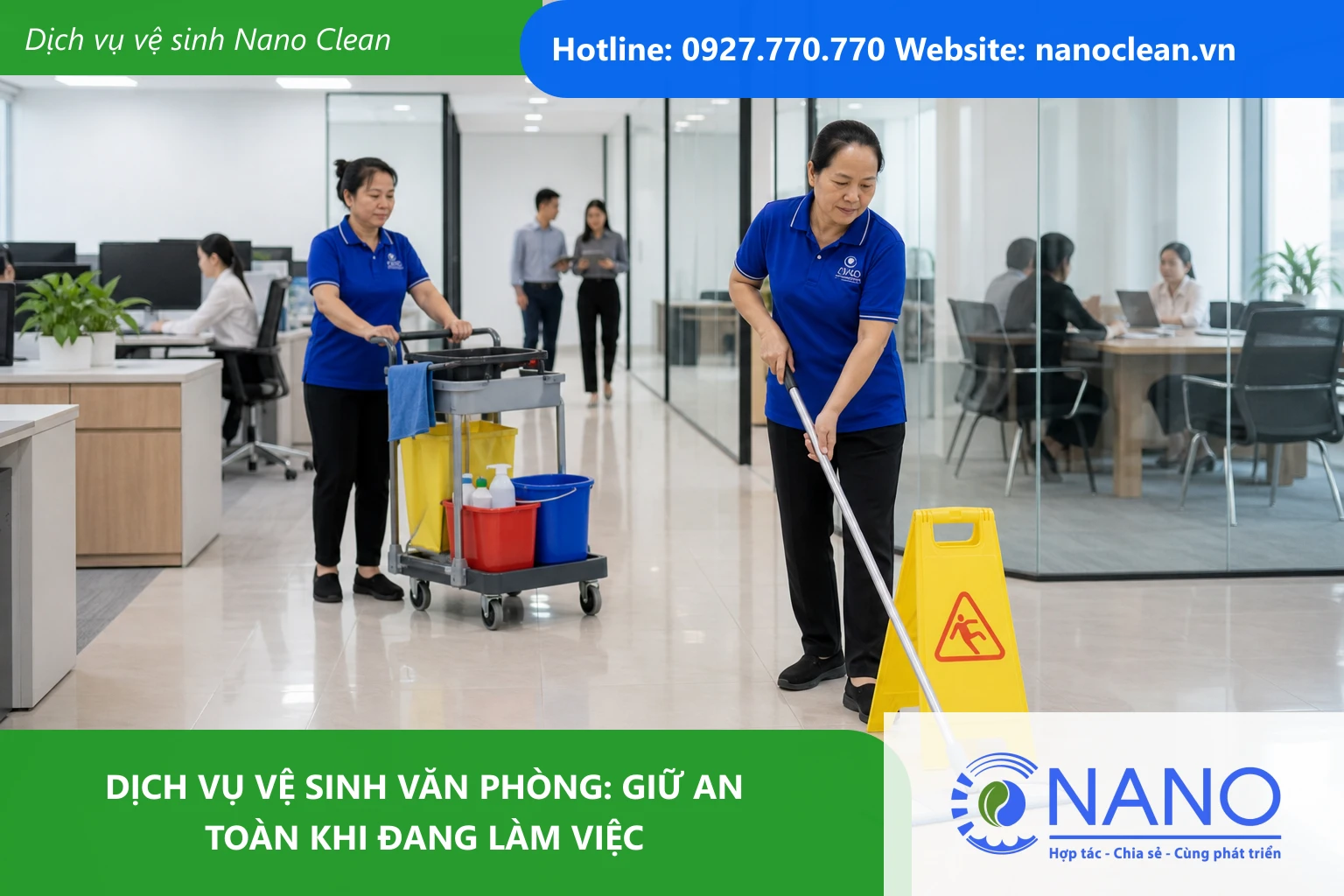 Ảnh đại diện cho bài Dịch vụ vệ sinh văn phòng: Giữ an toàn khi đang làm việc