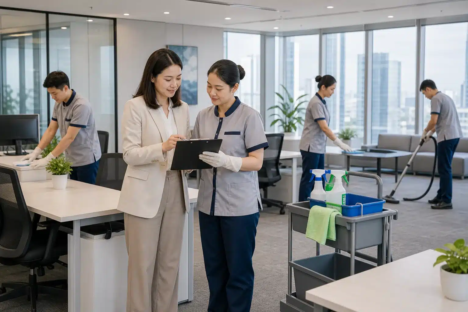 Dịch vụ vệ sinh văn phòng tiết kiệm nhân sự tại HCM