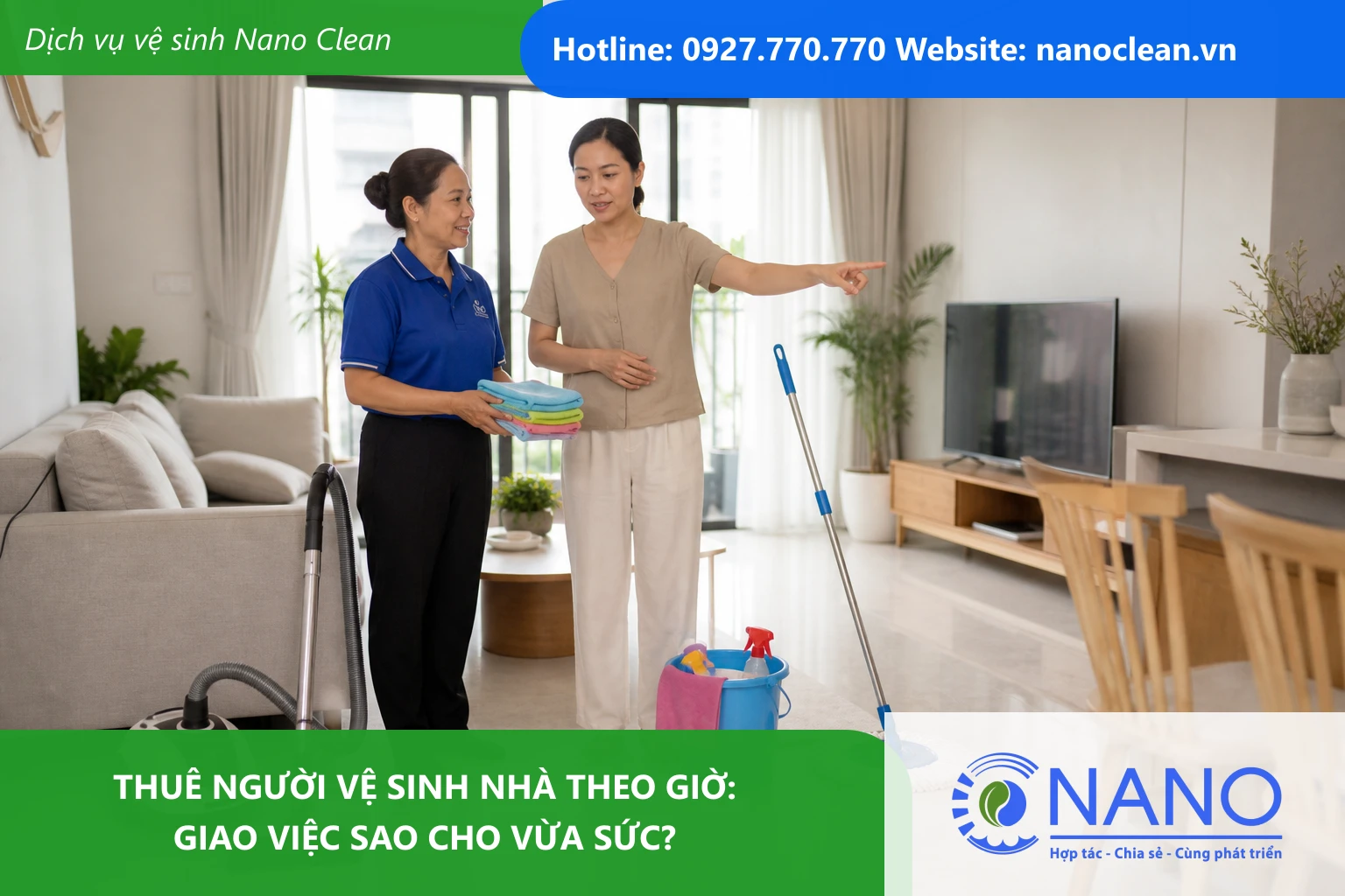 Ảnh đại diện cho bài Thuê người vệ sinh nhà theo giờ: giao việc sao cho vừa sức?