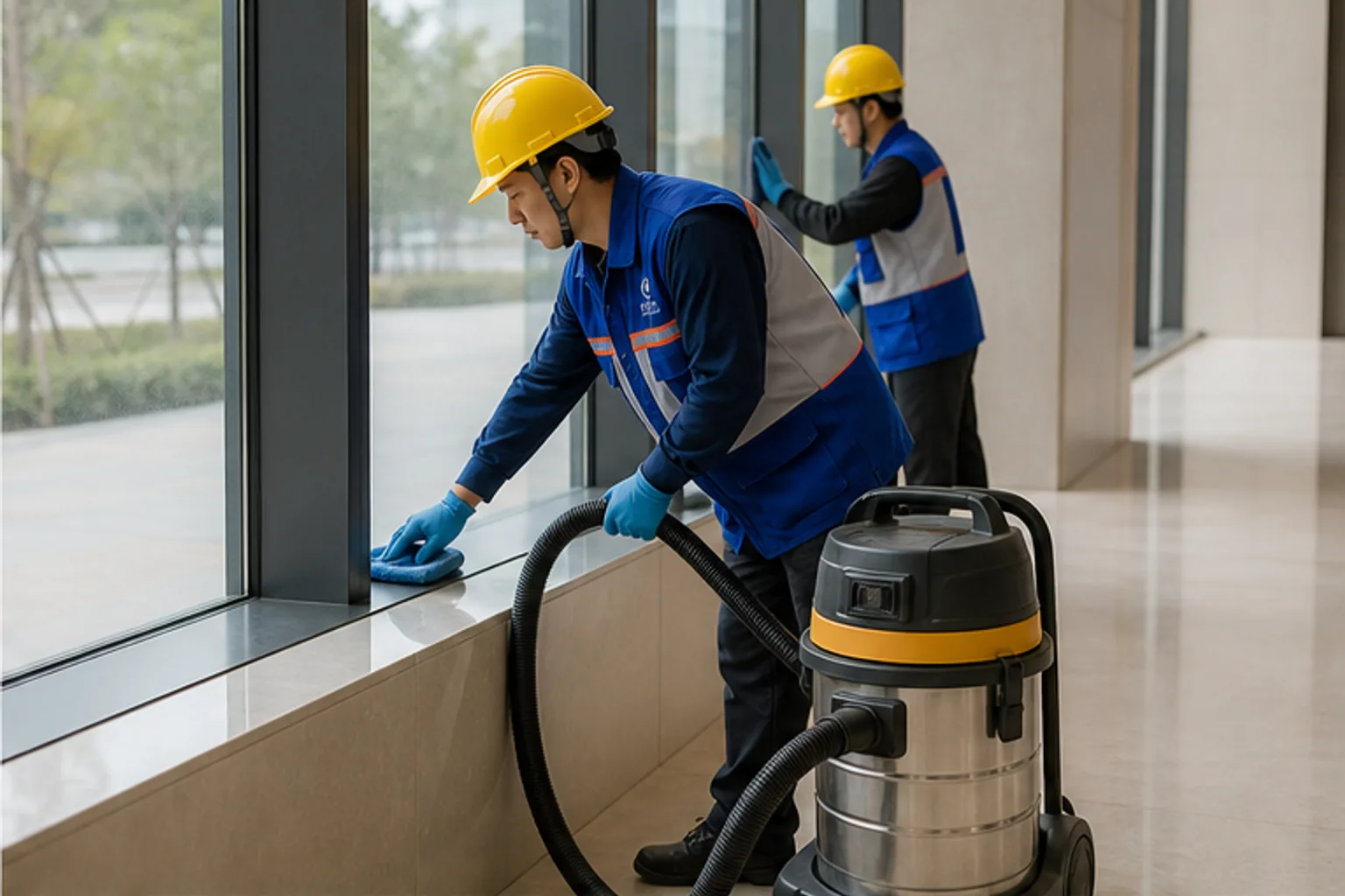 Máy hút bụi công nghiệp thu bụi mịn sau xây dựng