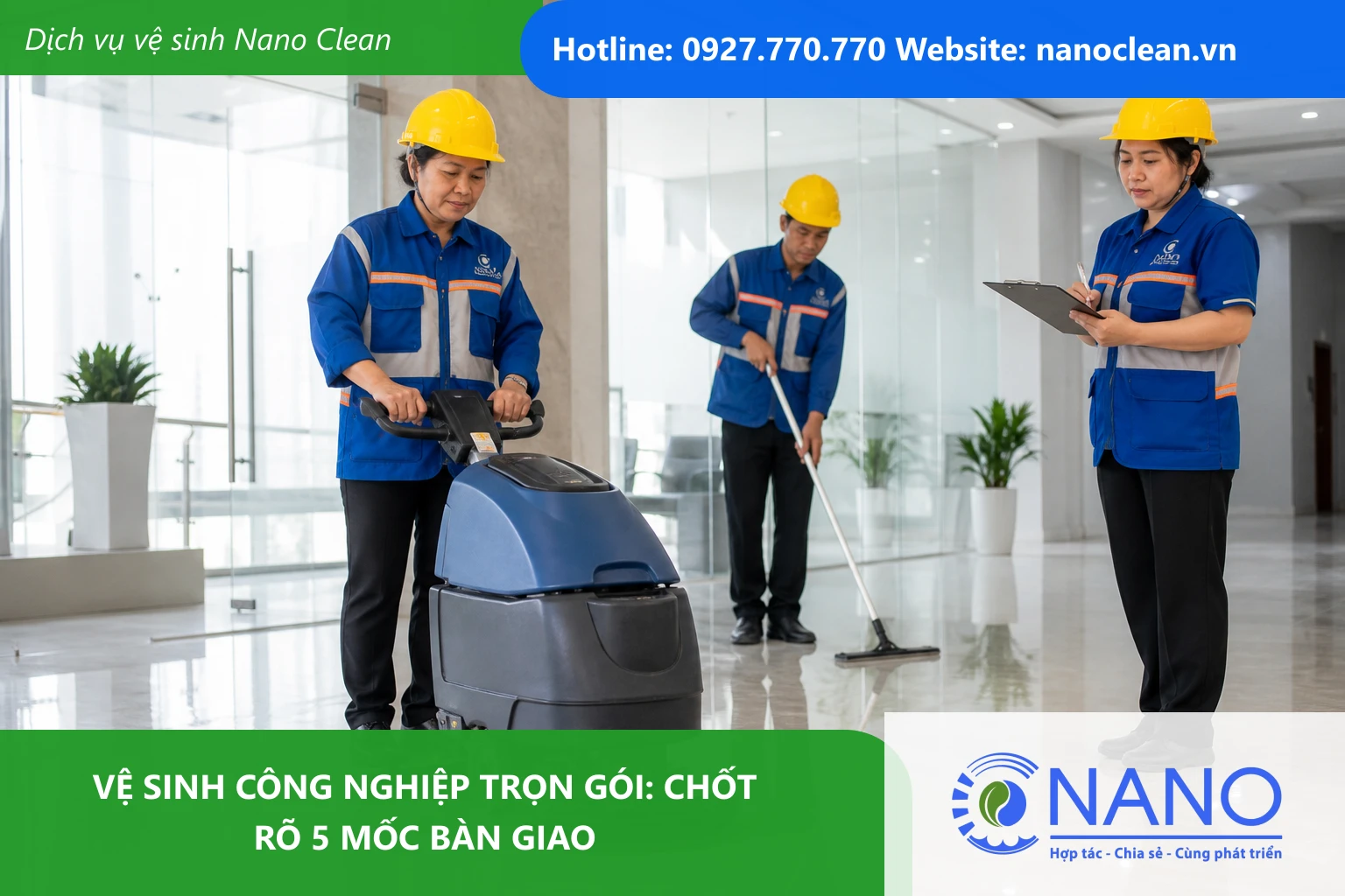 Ảnh đại diện cho bài Vệ sinh công nghiệp trọn gói: Chốt rõ 5 mốc bàn giao
