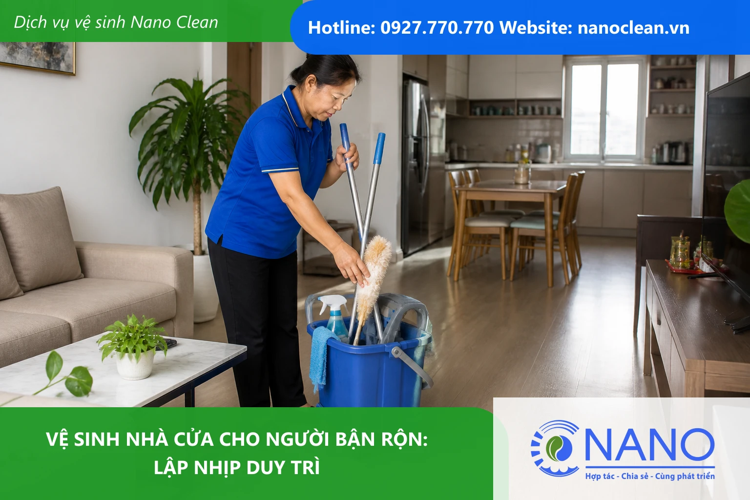 Ảnh đại diện cho bài Vệ sinh nhà cửa cho người bận rộn: Lập nhịp duy trì