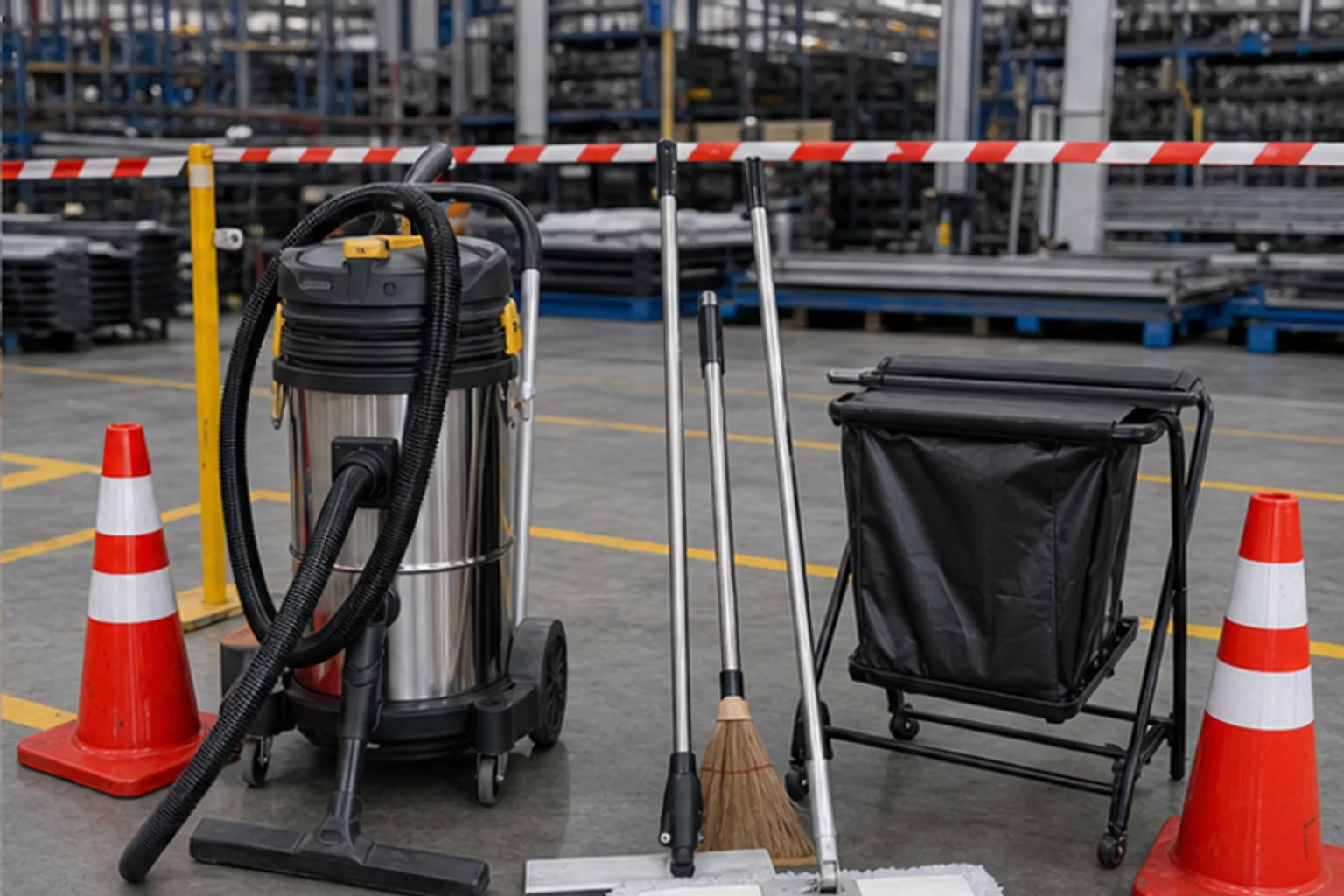 Máy hút bụi và dụng cụ tổng vệ sinh nhà máy