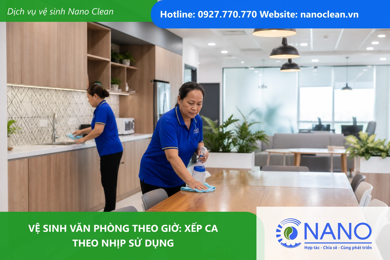 Ảnh đại diện cho bài Vệ sinh văn phòng theo giờ: xếp ca theo nhịp sử dụng