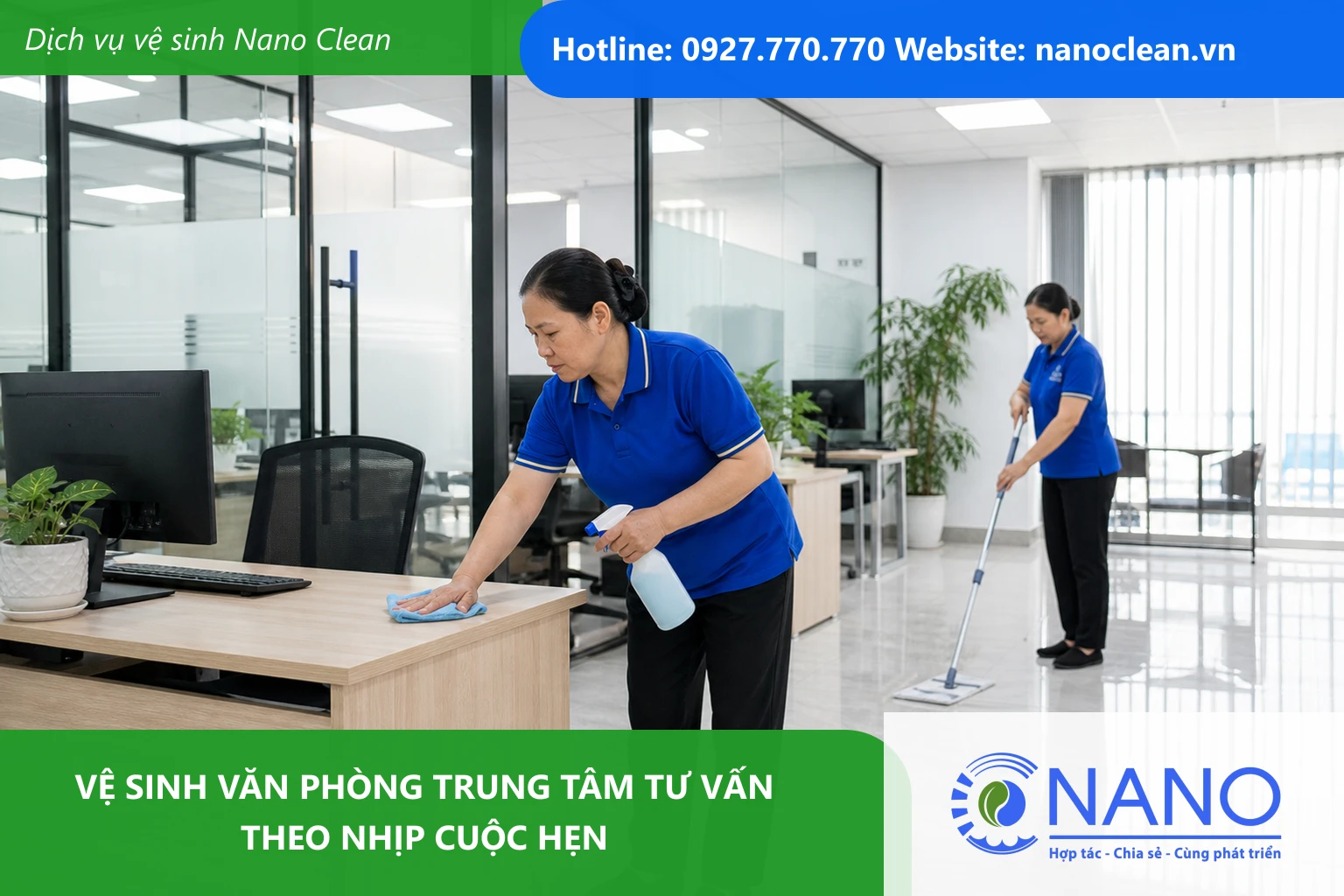 Ảnh đại diện cho bài Vệ sinh văn phòng trung tâm tư vấn theo nhịp cuộc hẹn