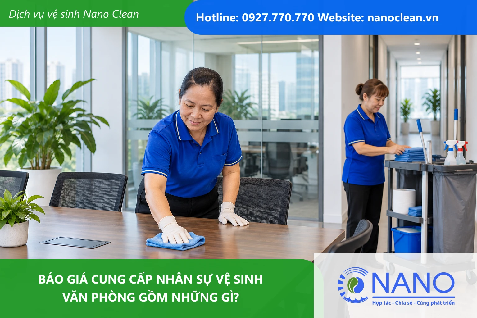 Ảnh đại diện cho bài Báo giá cung cấp nhân sự vệ sinh văn phòng gồm những gì?