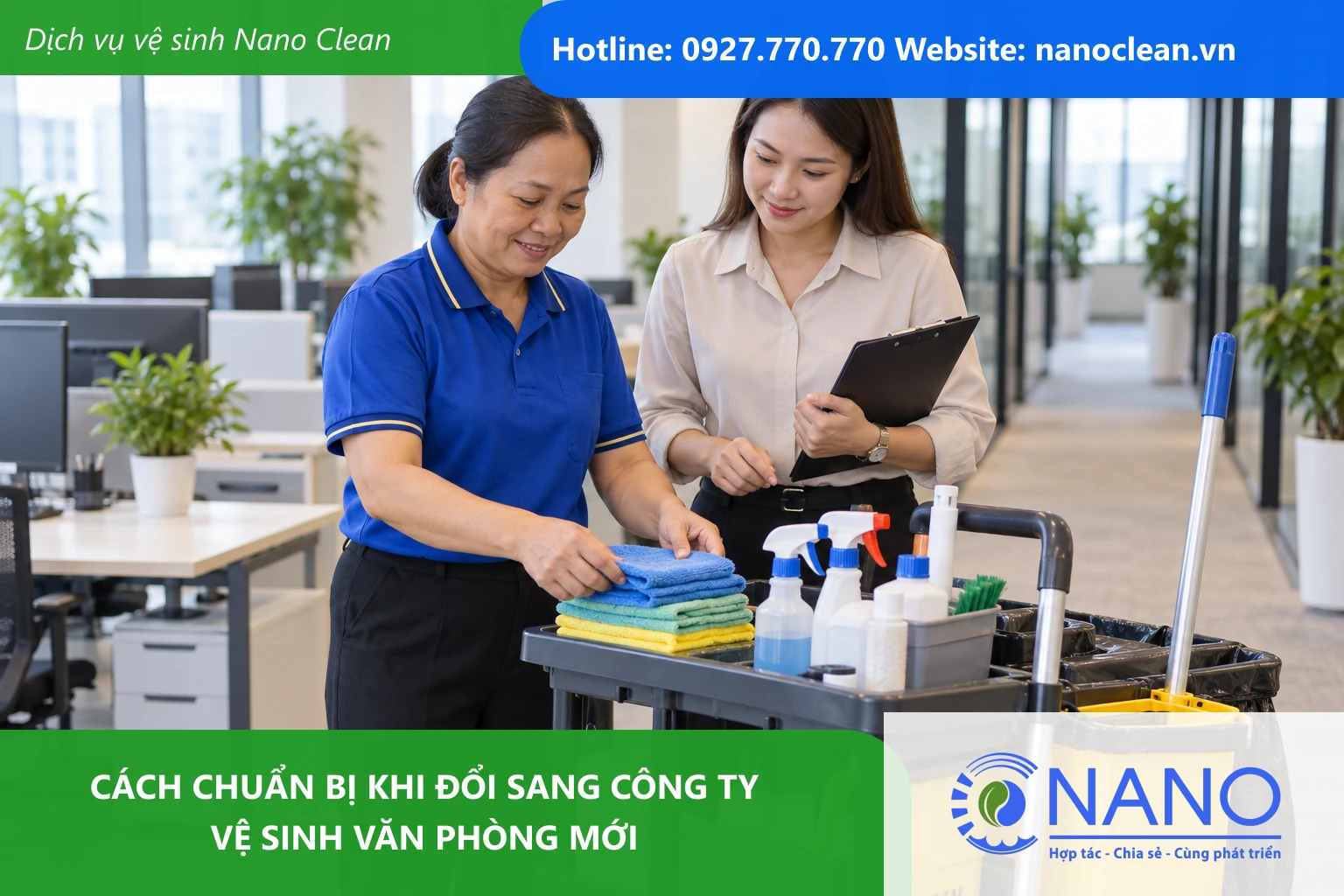 Ảnh đại diện cho bài Cách chuẩn bị khi đổi sang công ty vệ sinh văn phòng mới