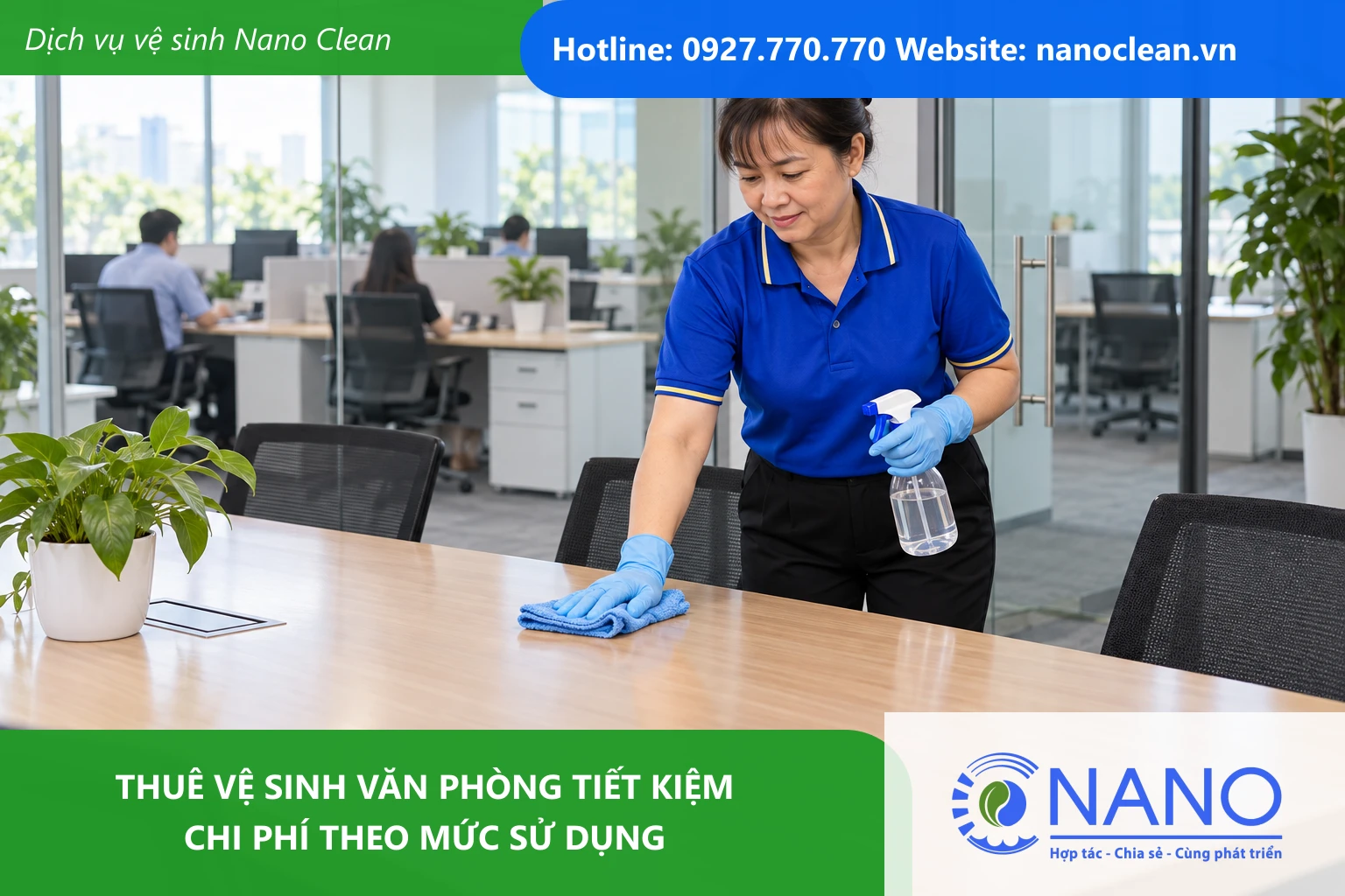 Ảnh đại diện cho bài Thuê vệ sinh văn phòng tiết kiệm chi phí theo mức sử dụng