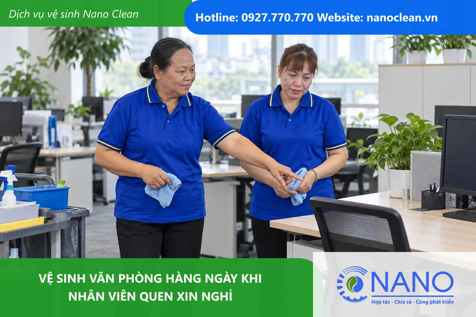 Ảnh đại diện cho bài Vệ sinh văn phòng hàng ngày khi nhân viên quen xin nghỉ